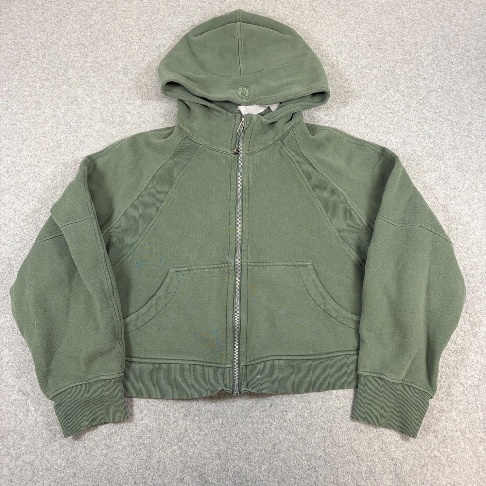 Lululemon Scuba Full Zip Hoodie Womens M Green Athletic Workout Oversized